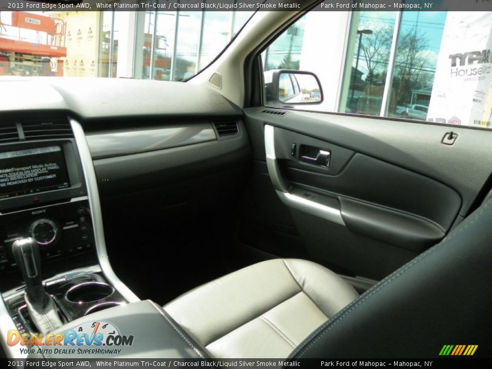 2013 Ford Edge Sport AWD White Platinum Tri-Coat / Charcoal Black/Liquid Silver Smoke Metallic Photo #22