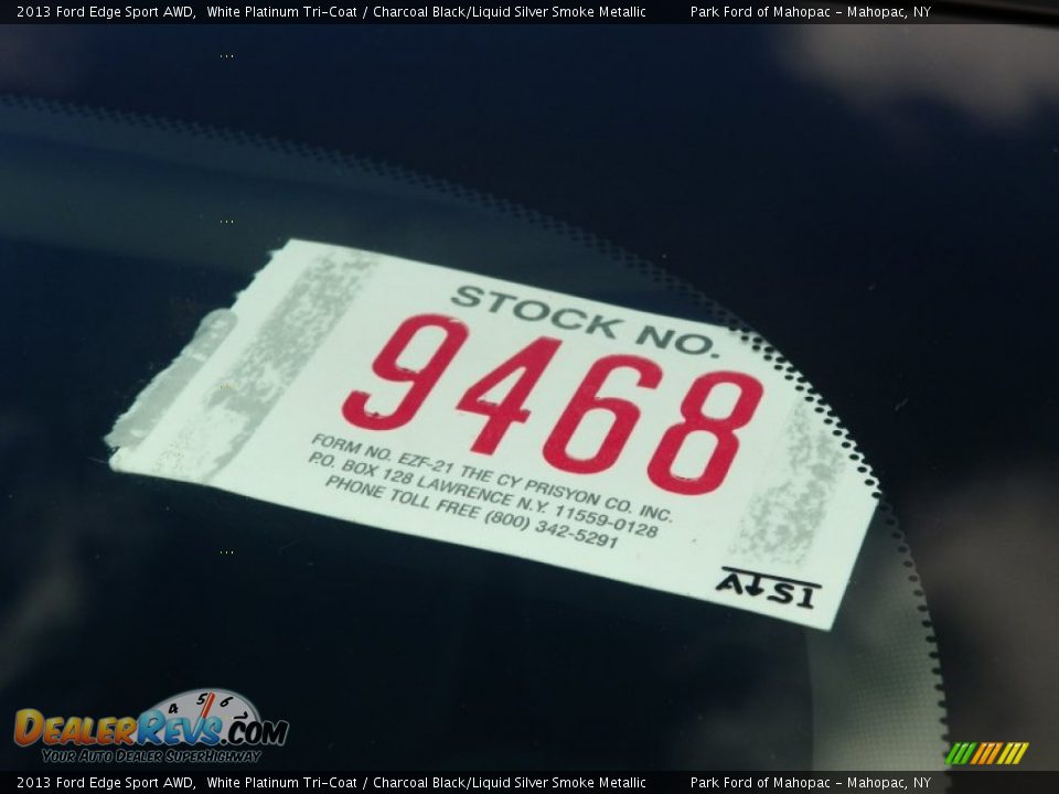 2013 Ford Edge Sport AWD White Platinum Tri-Coat / Charcoal Black/Liquid Silver Smoke Metallic Photo #29