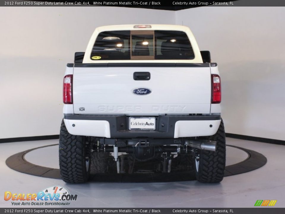 2012 Ford F250 Super Duty Lariat Crew Cab 4x4 White Platinum Metallic Tri-Coat / Black Photo #6