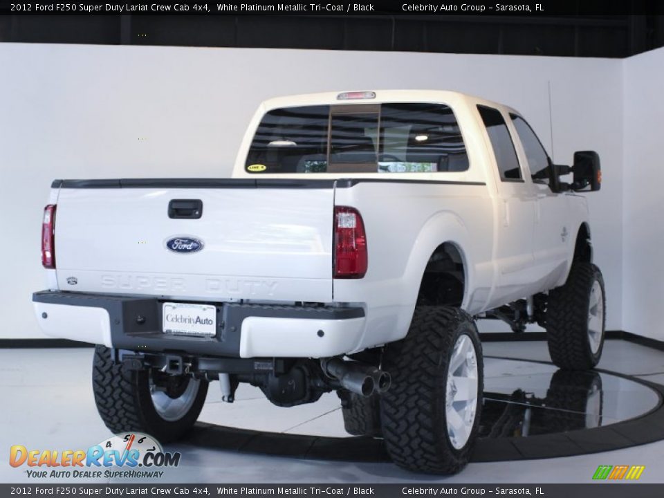 2012 Ford F250 Super Duty Lariat Crew Cab 4x4 White Platinum Metallic Tri-Coat / Black Photo #7