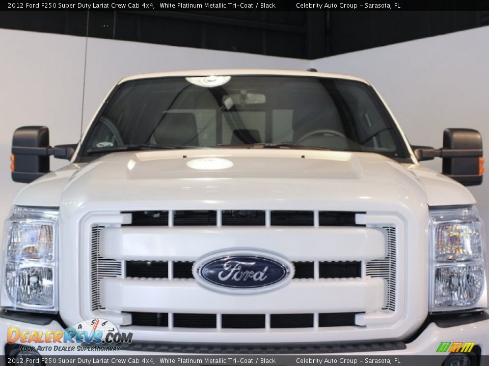 2012 Ford F250 Super Duty Lariat Crew Cab 4x4 White Platinum Metallic Tri-Coat / Black Photo #10