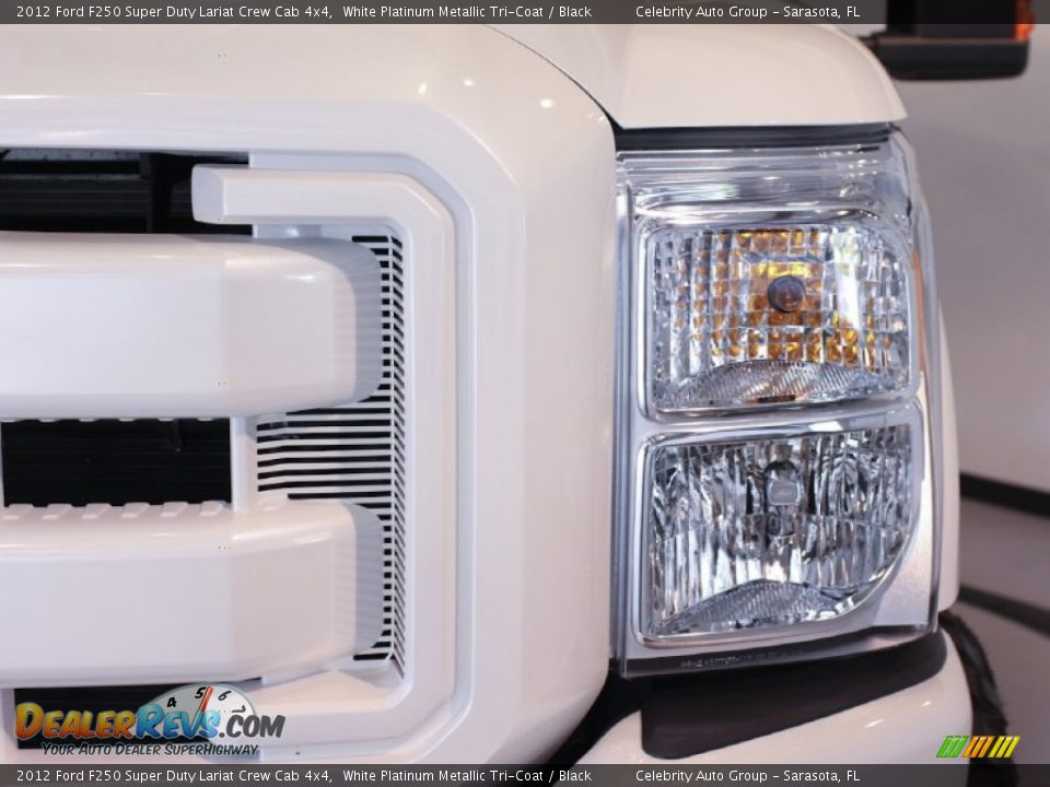 2012 Ford F250 Super Duty Lariat Crew Cab 4x4 White Platinum Metallic Tri-Coat / Black Photo #12