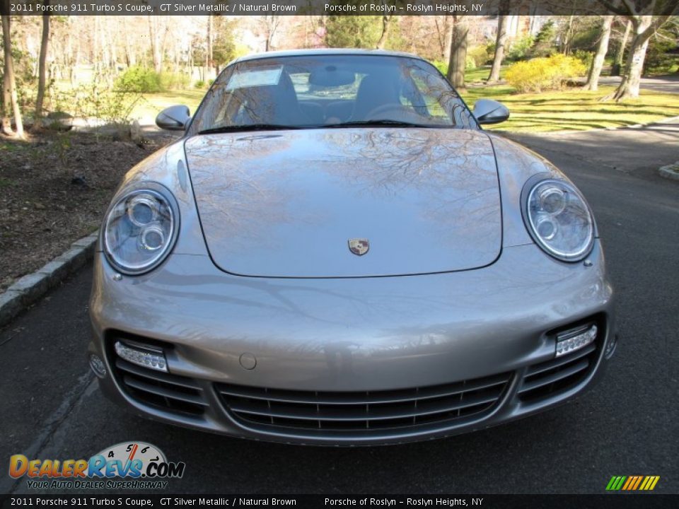 2011 Porsche 911 Turbo S Coupe GT Silver Metallic / Natural Brown Photo #2