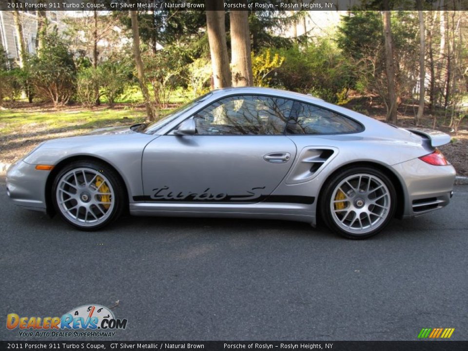 GT Silver Metallic 2011 Porsche 911 Turbo S Coupe Photo #3