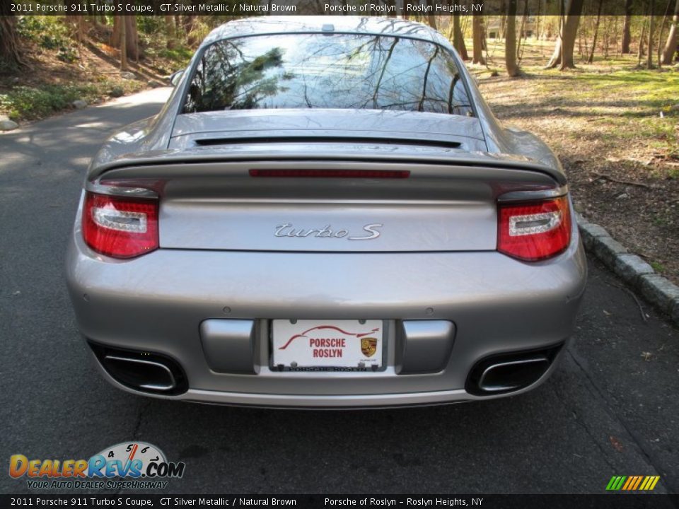 2011 Porsche 911 Turbo S Coupe GT Silver Metallic / Natural Brown Photo #5