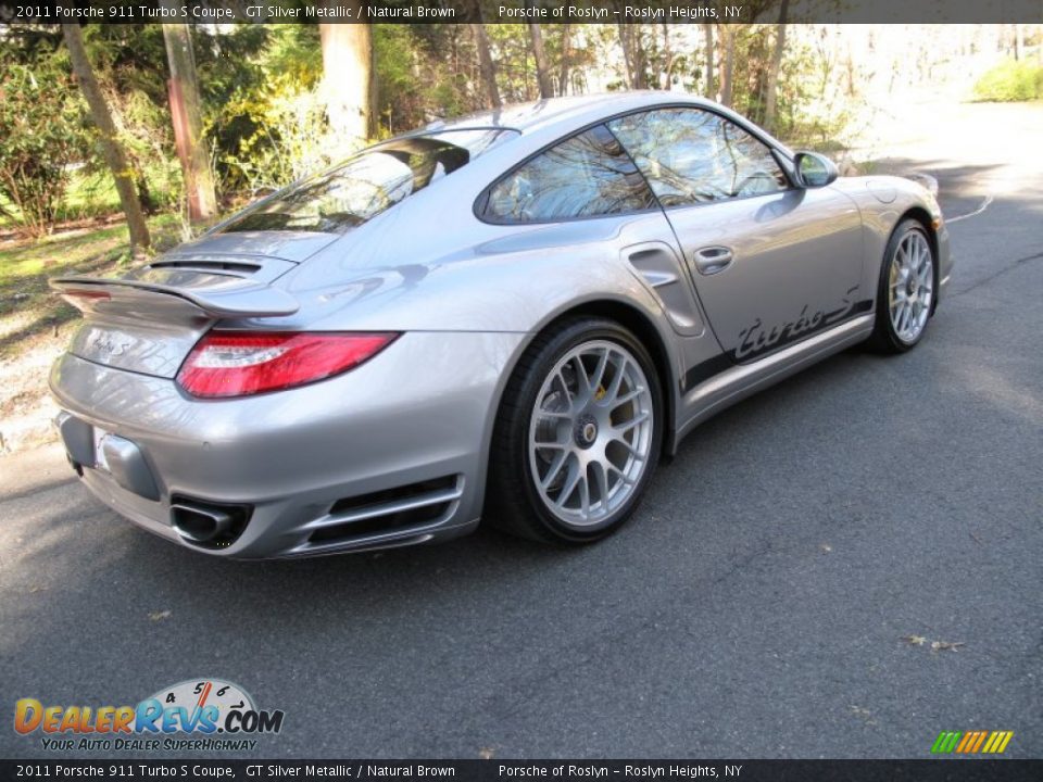 2011 Porsche 911 Turbo S Coupe GT Silver Metallic / Natural Brown Photo #6