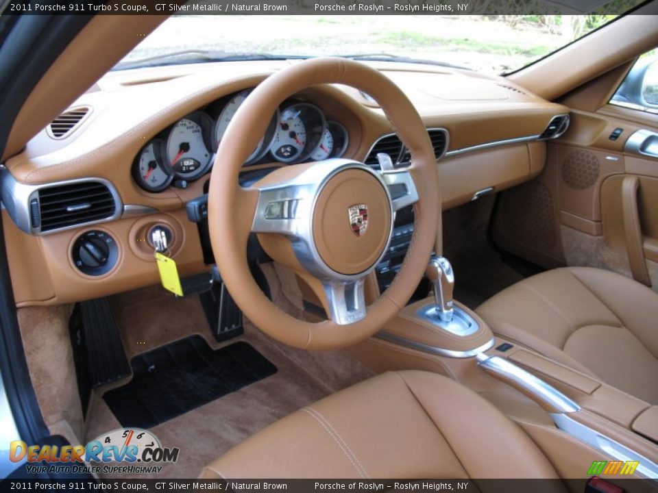 Natural Brown Interior - 2011 Porsche 911 Turbo S Coupe Photo #20