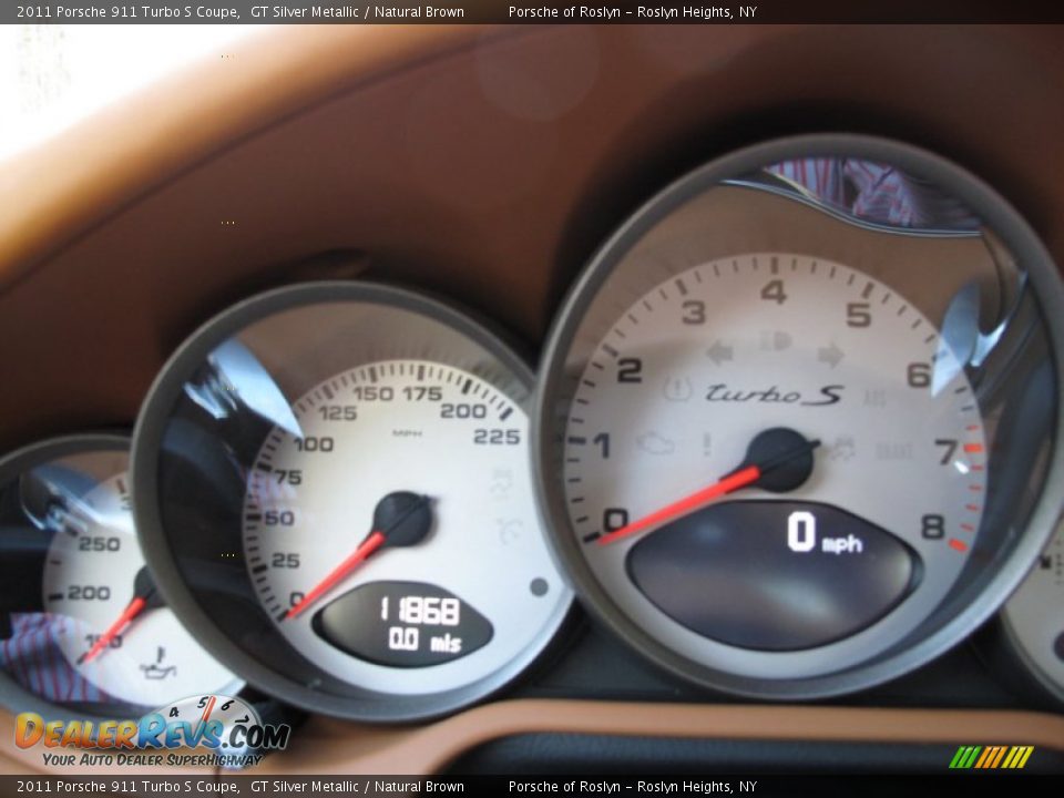 2011 Porsche 911 Turbo S Coupe GT Silver Metallic / Natural Brown Photo #21