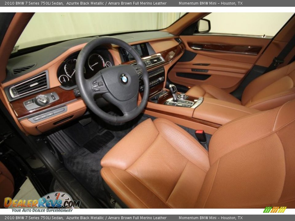 Amaro Brown Full Merino Leather Interior - 2010 BMW 7 Series 750Li ...