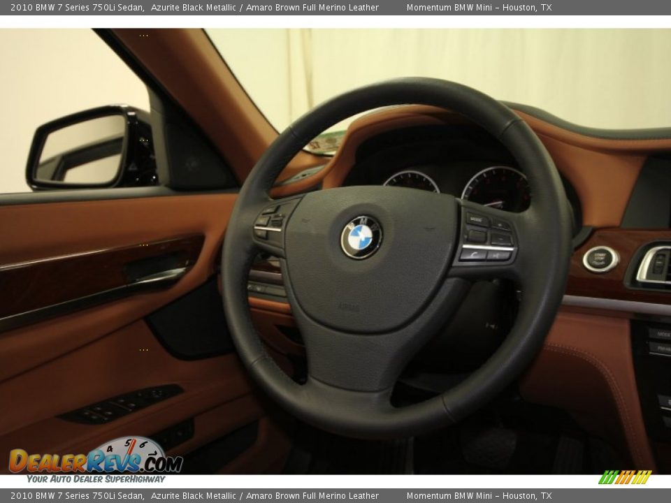 2010 BMW 7 Series 750Li Sedan Azurite Black Metallic / Amaro Brown Full Merino Leather Photo #36