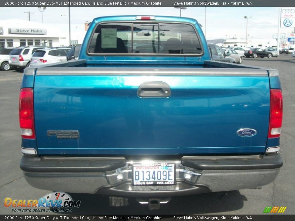 2000 Ford F250 Super Duty XLT Extended Cab Island Blue Metallic / Medium Graphite Photo #3