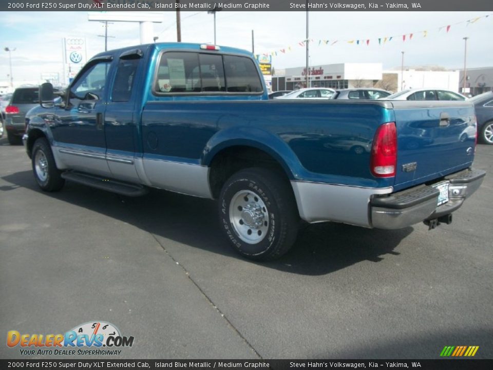 2000 Ford F250 Super Duty XLT Extended Cab Island Blue Metallic / Medium Graphite Photo #4