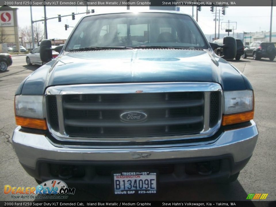 2000 Ford F250 Super Duty XLT Extended Cab Island Blue Metallic / Medium Graphite Photo #6