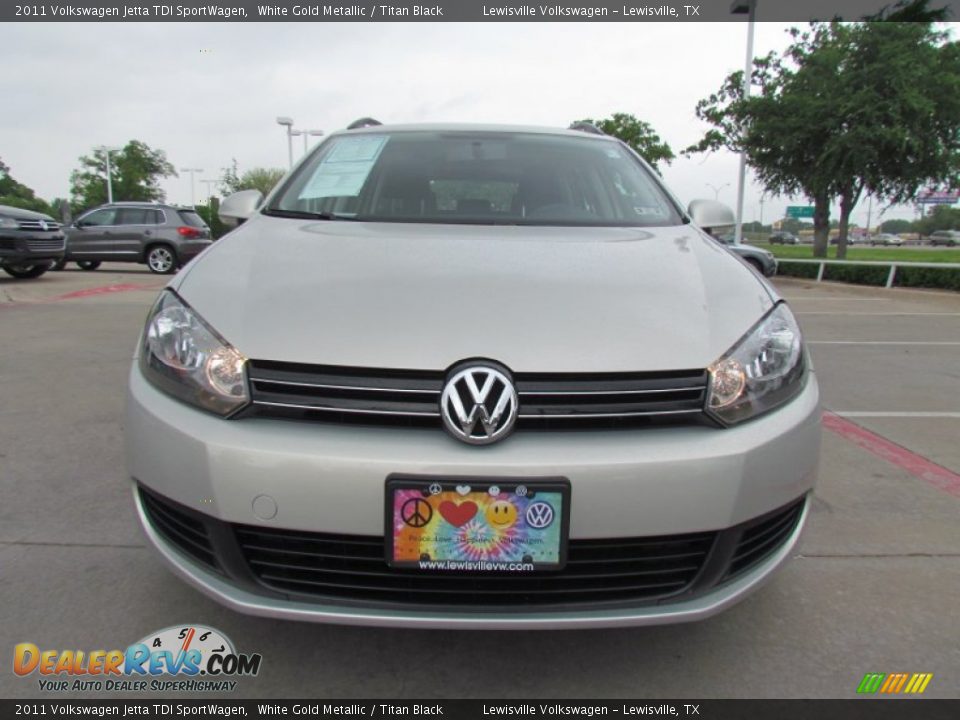2011 Volkswagen Jetta TDI SportWagen White Gold Metallic / Titan Black Photo #8