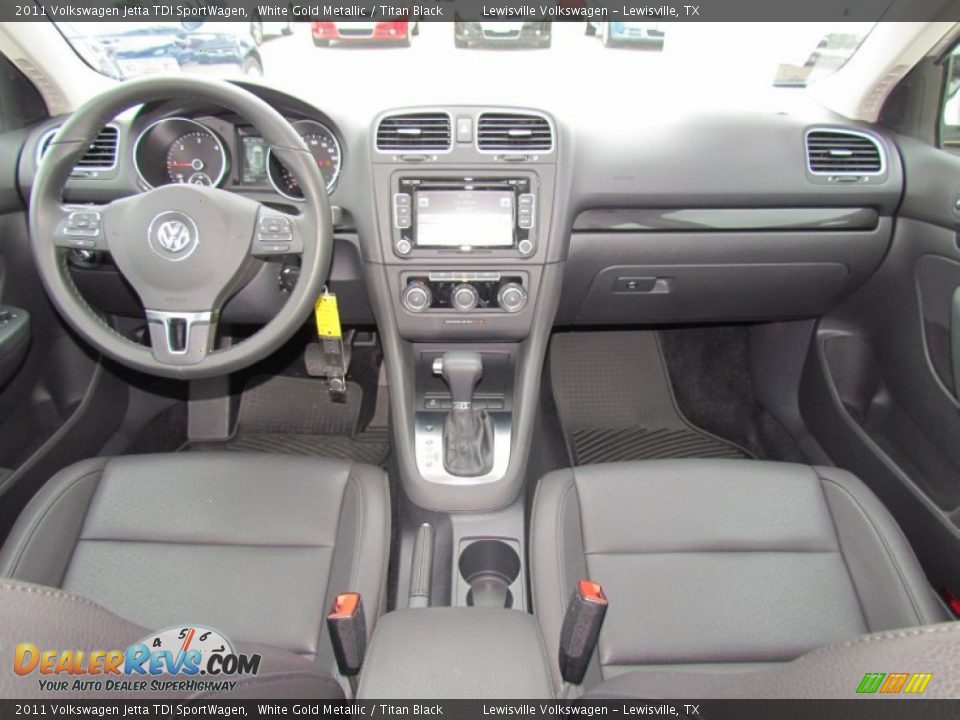 2011 Volkswagen Jetta TDI SportWagen White Gold Metallic / Titan Black Photo #14