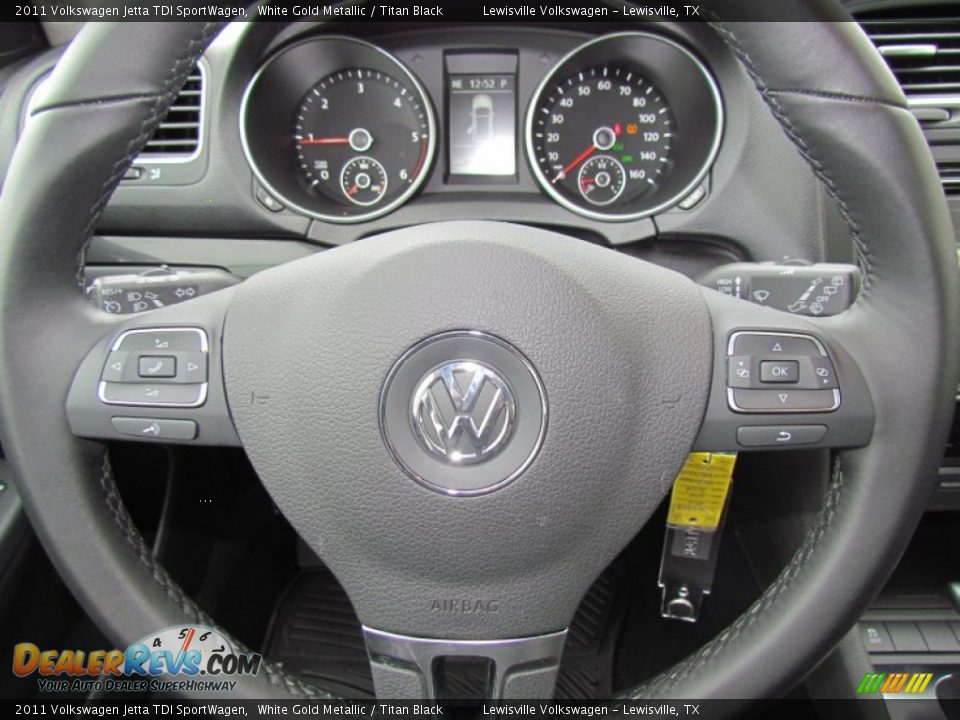 2011 Volkswagen Jetta TDI SportWagen White Gold Metallic / Titan Black Photo #16
