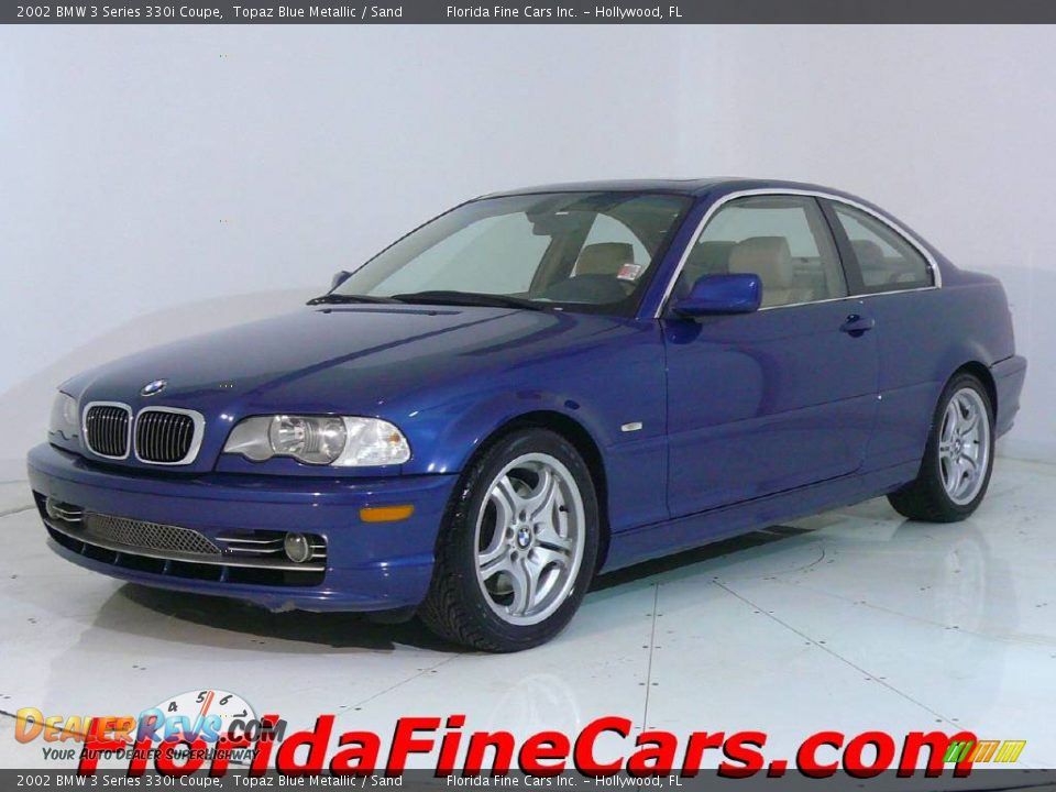 2002 BMW 3 Series 330i Coupe Topaz Blue Metallic / Sand Photo #1