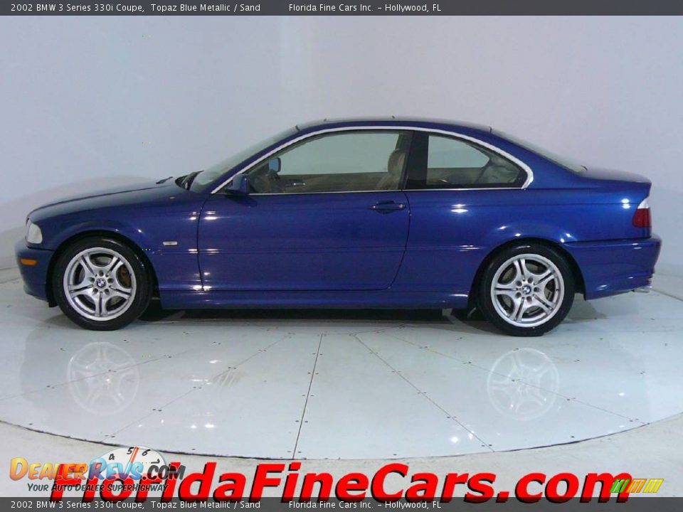 2002 BMW 3 Series 330i Coupe Topaz Blue Metallic / Sand Photo #3