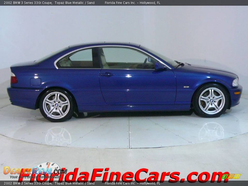 2002 BMW 3 Series 330i Coupe Topaz Blue Metallic / Sand Photo #4
