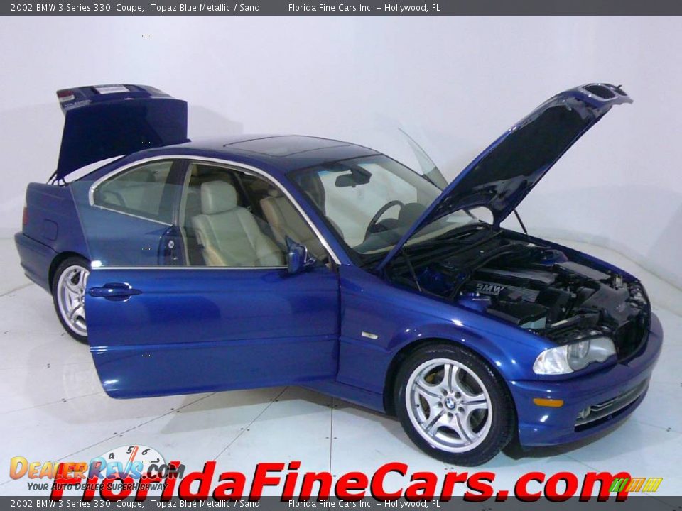 2002 BMW 3 Series 330i Coupe Topaz Blue Metallic / Sand Photo #7