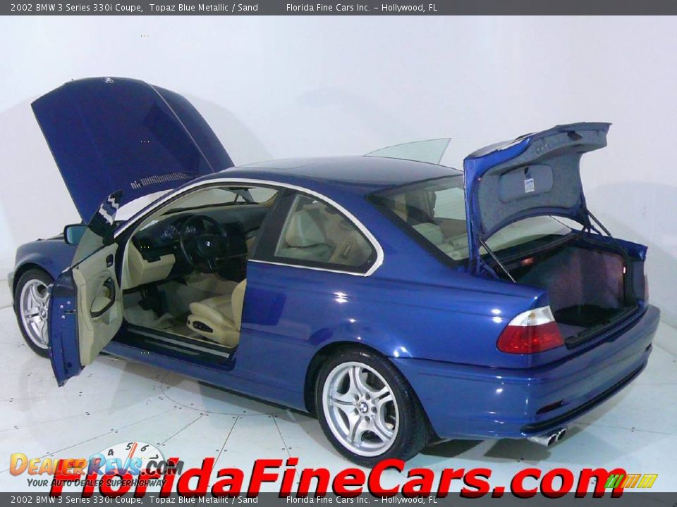 2002 BMW 3 Series 330i Coupe Topaz Blue Metallic / Sand Photo #8