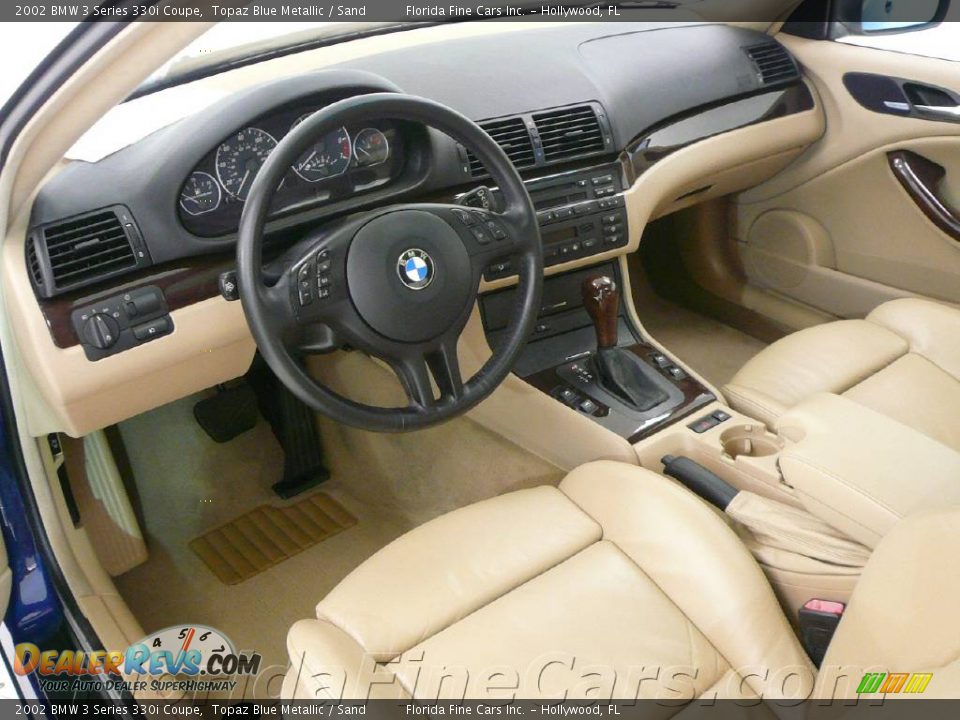 2002 BMW 3 Series 330i Coupe Topaz Blue Metallic / Sand Photo #12