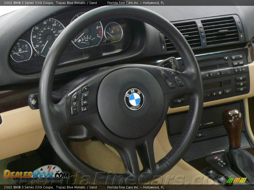 2002 BMW 3 Series 330i Coupe Topaz Blue Metallic / Sand Photo #16
