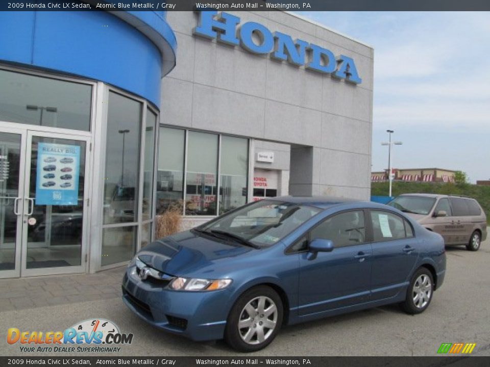 2009 Honda Civic LX Sedan Atomic Blue Metallic / Gray Photo #1