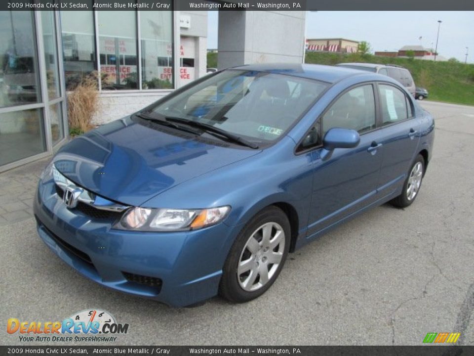 2009 Honda Civic LX Sedan Atomic Blue Metallic / Gray Photo #2