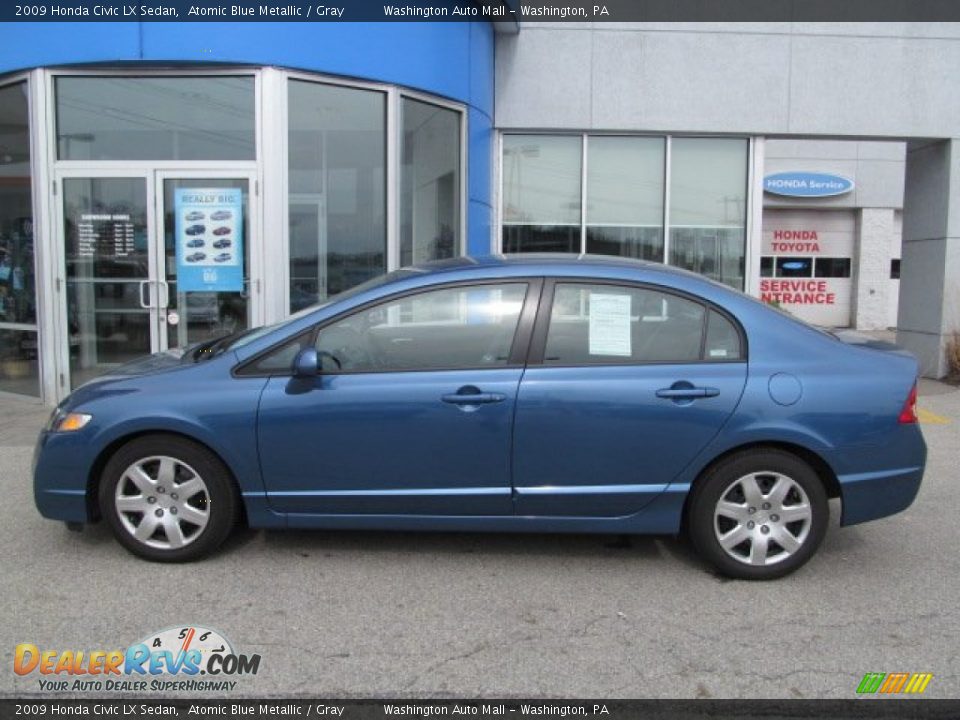 2009 Honda Civic LX Sedan Atomic Blue Metallic / Gray Photo #3