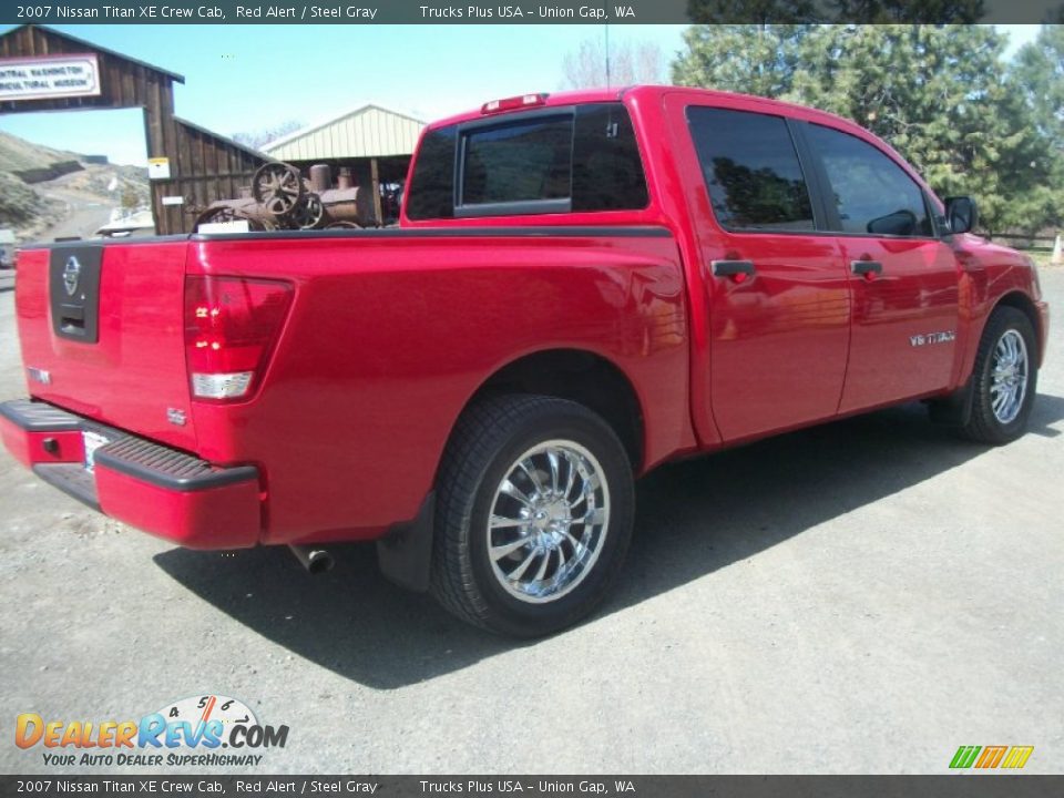 2007 Nissan Titan XE Crew Cab Red Alert / Steel Gray Photo #2
