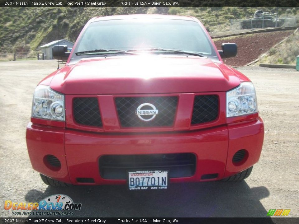 2007 Nissan Titan XE Crew Cab Red Alert / Steel Gray Photo #6