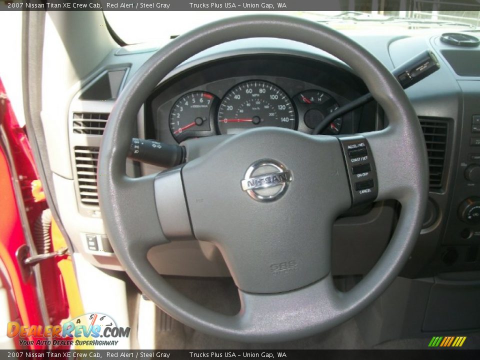 2007 Nissan Titan XE Crew Cab Red Alert / Steel Gray Photo #13