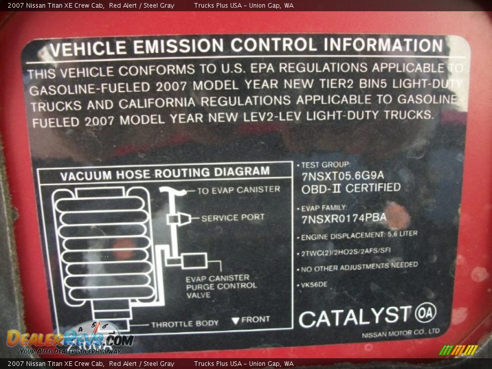 2007 Nissan Titan XE Crew Cab Red Alert / Steel Gray Photo #34