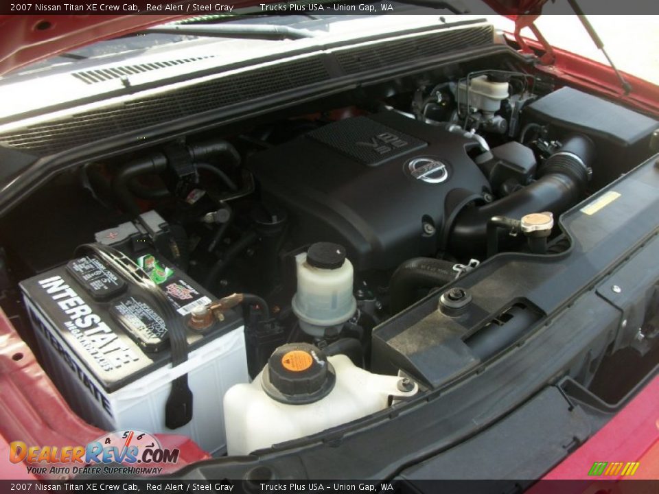 2007 Nissan Titan XE Crew Cab Red Alert / Steel Gray Photo #35