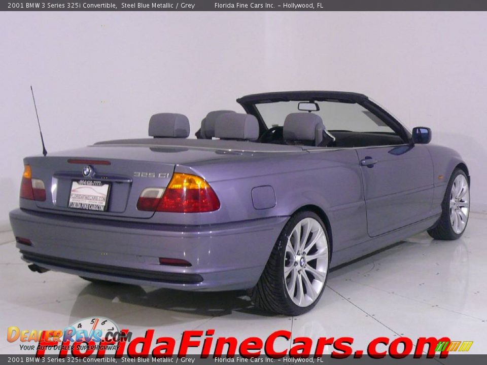 2001 BMW 3 Series 325i Convertible Steel Blue Metallic / Grey Photo #2