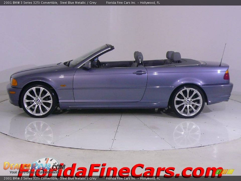 2001 BMW 3 Series 325i Convertible Steel Blue Metallic / Grey Photo #3