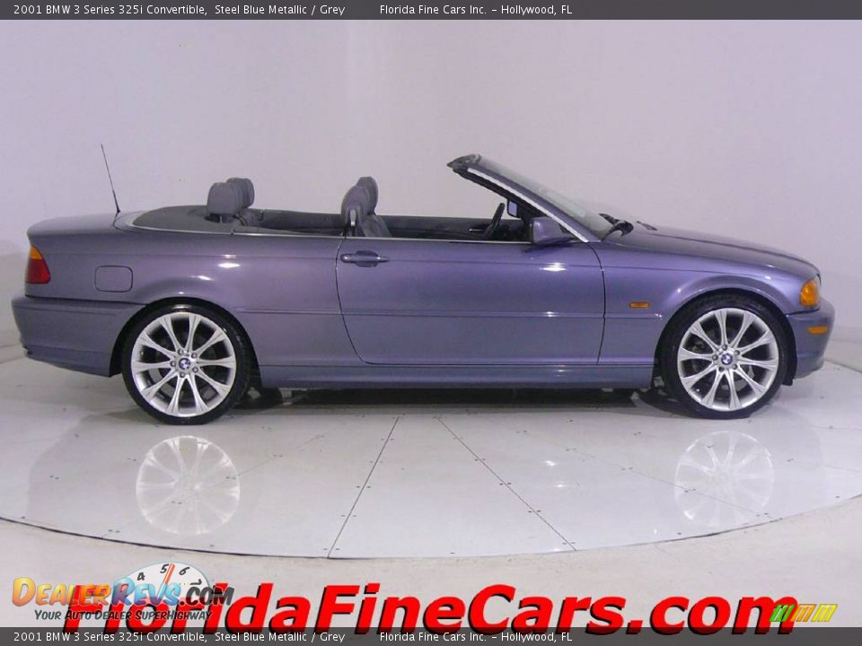 2001 BMW 3 Series 325i Convertible Steel Blue Metallic / Grey Photo #4