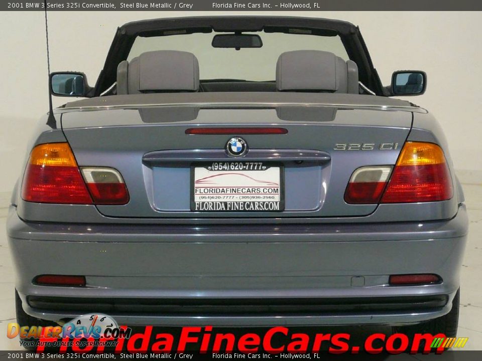 2001 BMW 3 Series 325i Convertible Steel Blue Metallic / Grey Photo #6