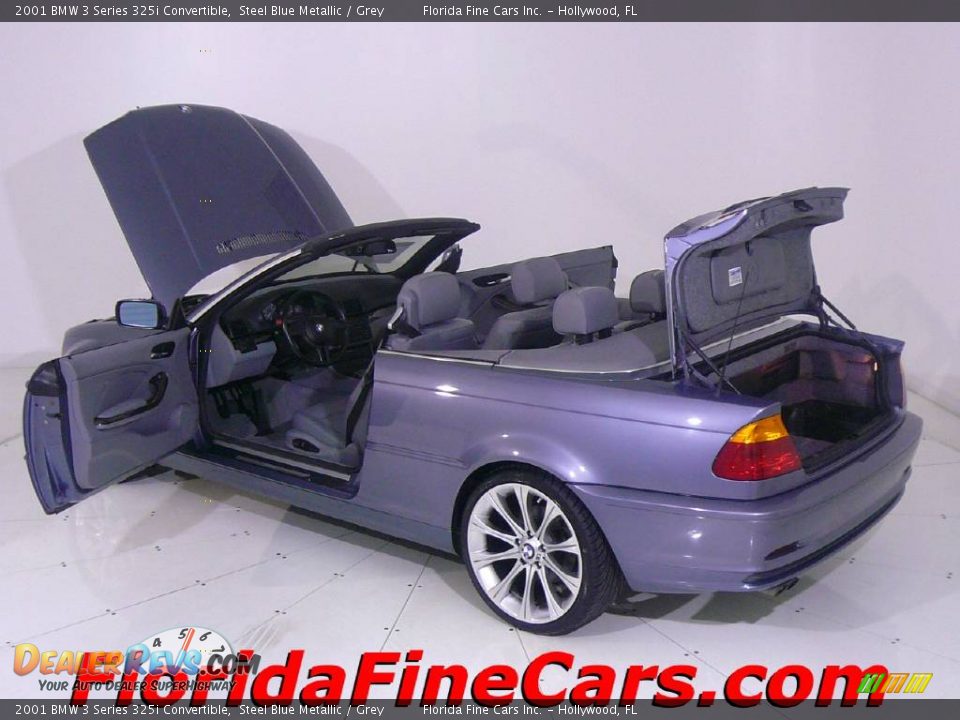 2001 BMW 3 Series 325i Convertible Steel Blue Metallic / Grey Photo #8