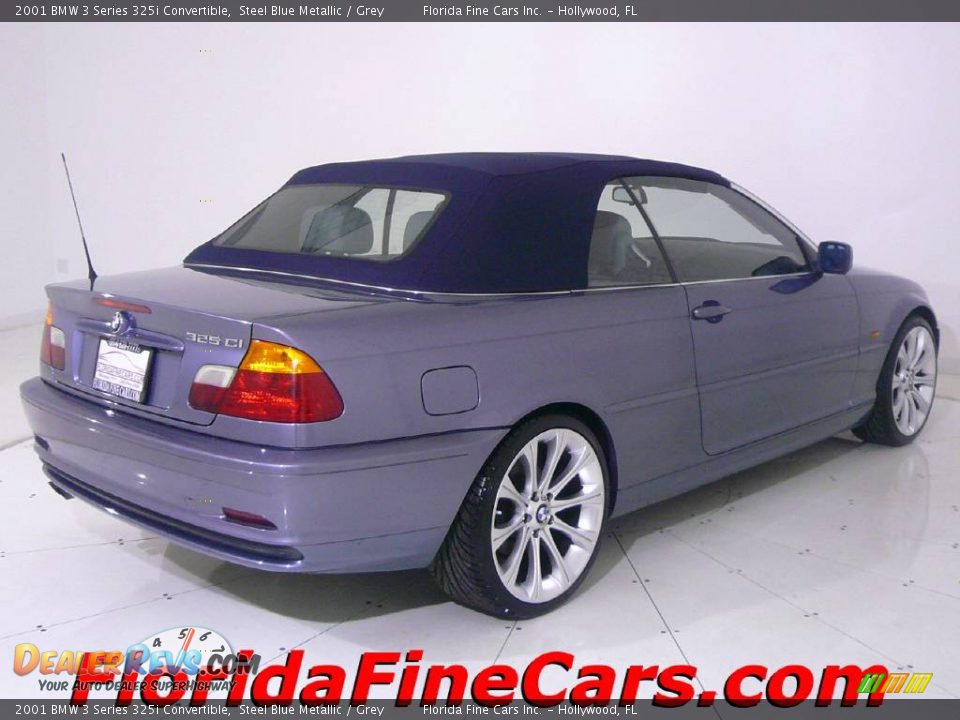 2001 BMW 3 Series 325i Convertible Steel Blue Metallic / Grey Photo #9