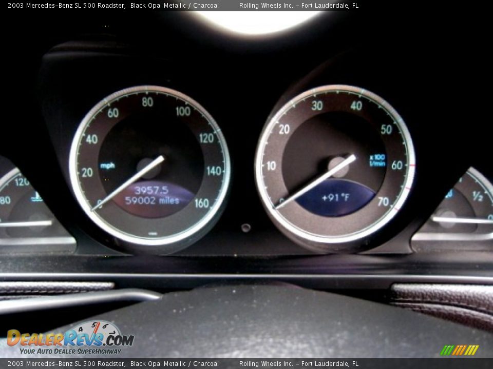 2003 Mercedes-Benz SL 500 Roadster Black Opal Metallic / Charcoal Photo #10