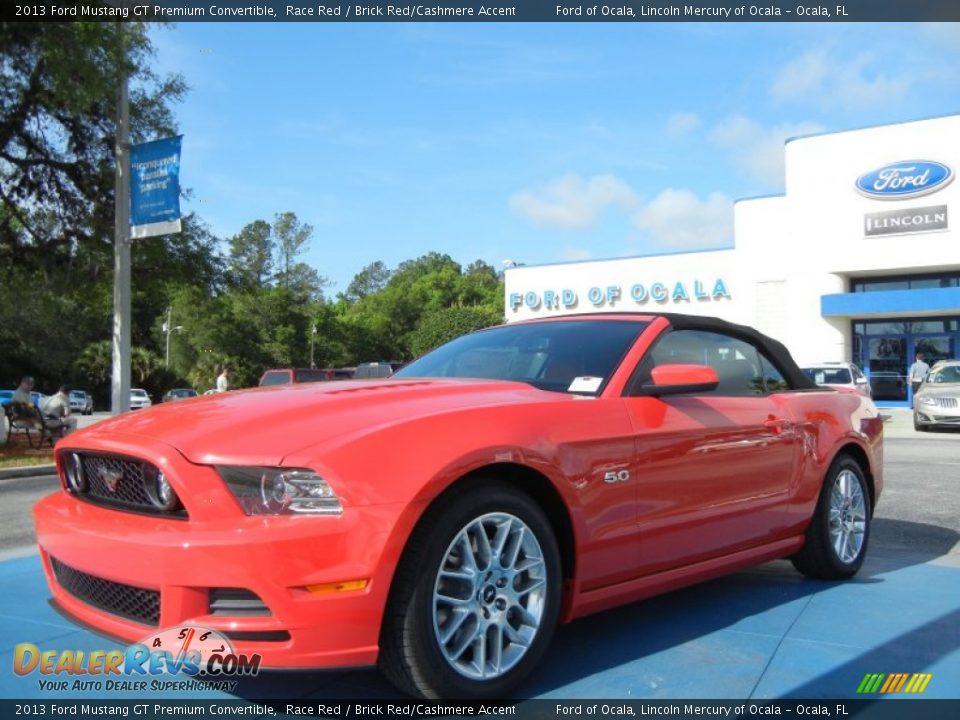2013 Ford Mustang GT Premium Convertible Race Red / Brick Red/Cashmere Accent Photo #1