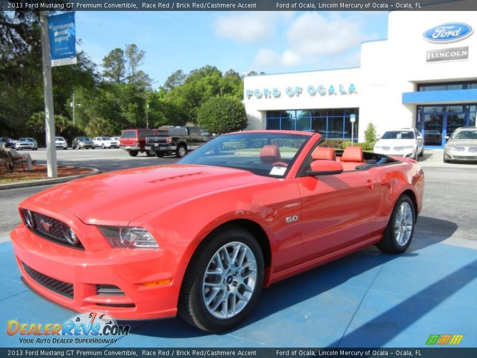 2013 Ford Mustang GT Premium Convertible Race Red / Brick Red/Cashmere Accent Photo #6