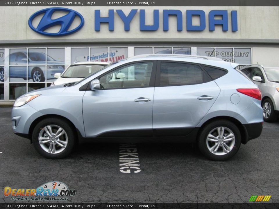 2012 Hyundai Tucson GLS AWD Aurora Blue / Taupe Photo #1