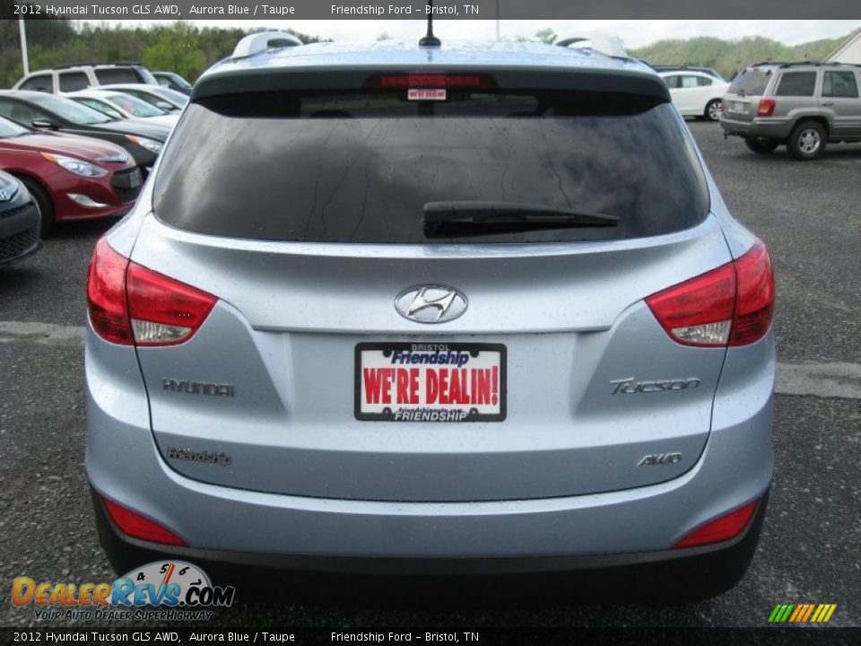 2012 Hyundai Tucson GLS AWD Aurora Blue / Taupe Photo #7