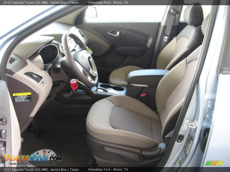 2012 Hyundai Tucson GLS AWD Aurora Blue / Taupe Photo #12