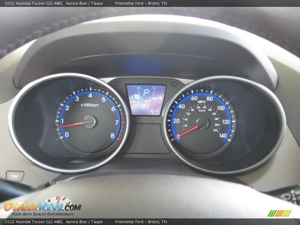 2012 Hyundai Tucson GLS AWD Aurora Blue / Taupe Photo #26