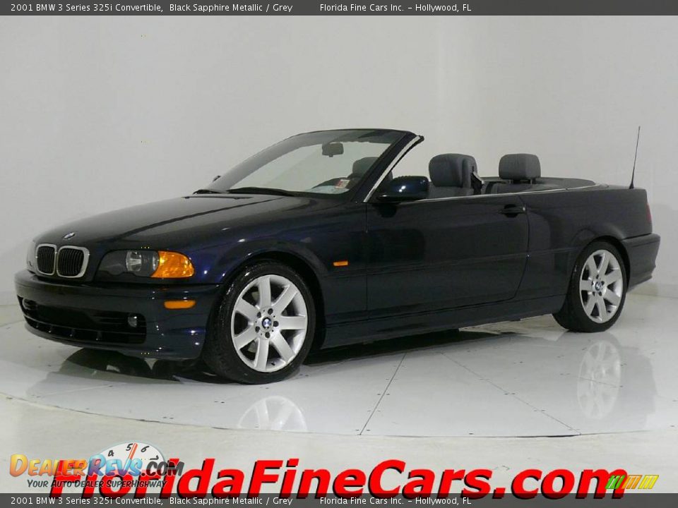 2001 BMW 3 Series 325i Convertible Black Sapphire Metallic / Grey Photo #1