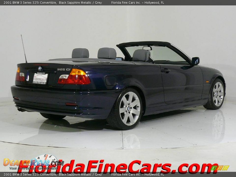 2001 BMW 3 Series 325i Convertible Black Sapphire Metallic / Grey Photo #2